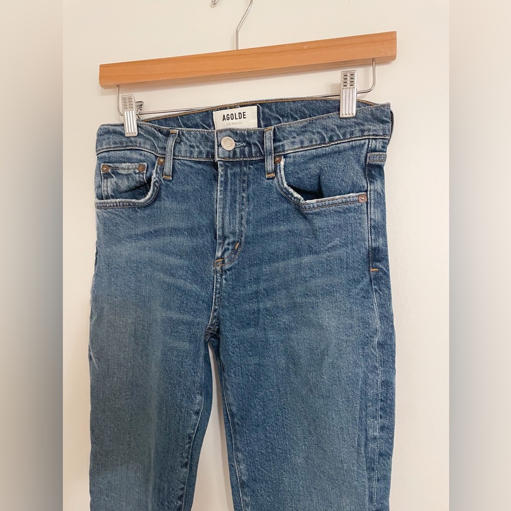 Agolde Toni jeans mid rise straight leg size 25 medium blue wash